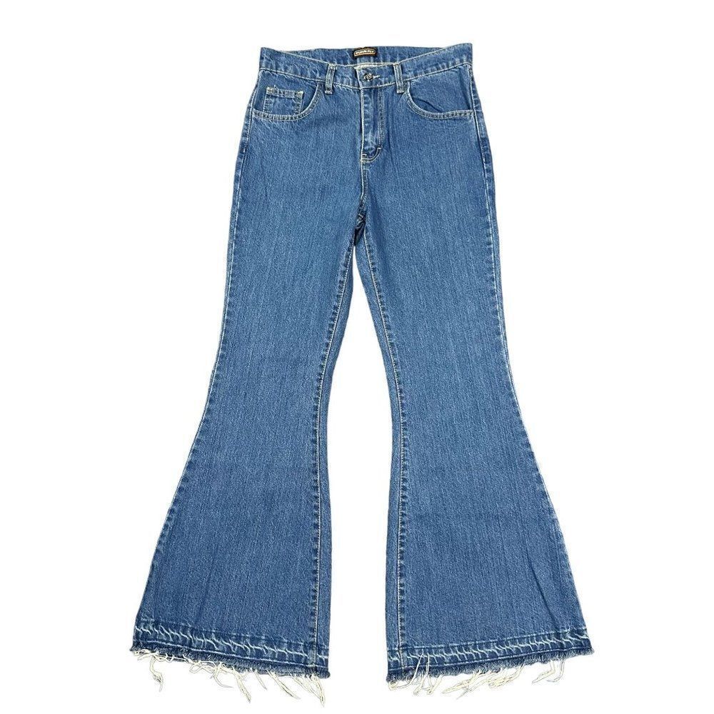 Run & Fly Flare Leg Jeans Raw Hem Womens Size 30 S Short